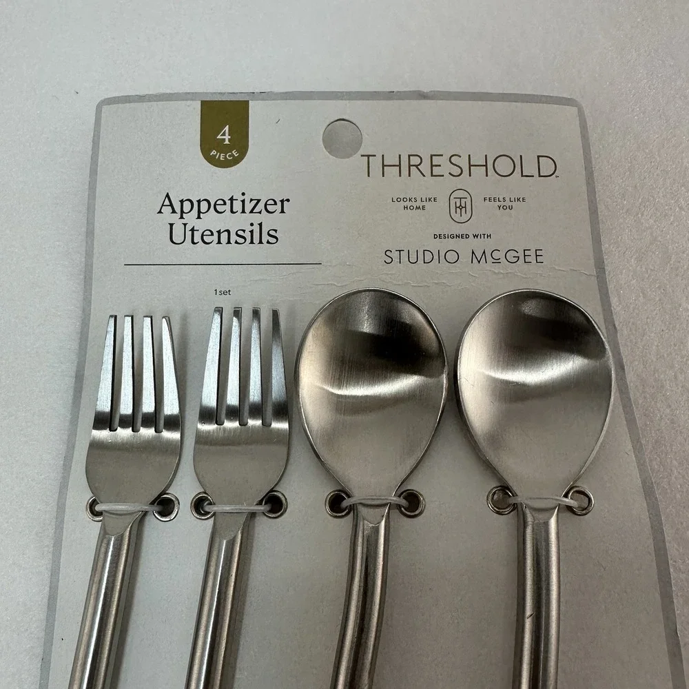 4pc Metal Appetizer Utensils Set - Threshold designed with Studio McGee, NEW